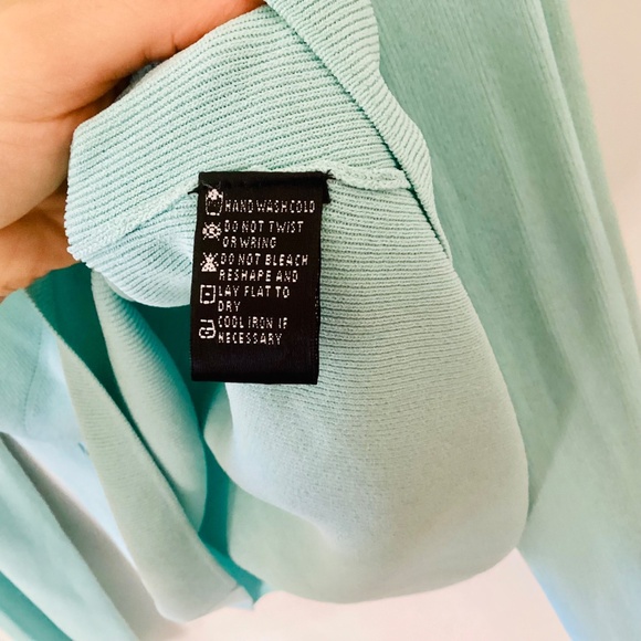 August Silk Rayon Blend Micro Rib Cardigan Women’s L Light Blue Feminine Preppy - Picture 9 of 13